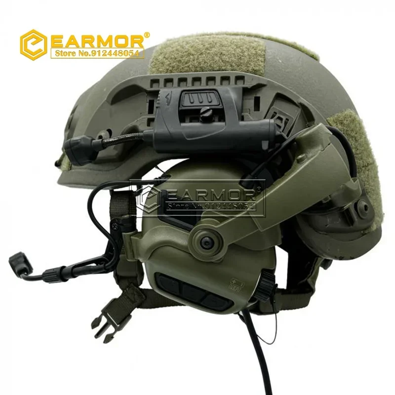 

EARMOR M32X MOD4 Tactical Headset with Advanced Electronic Noise Reduction and Amplifying Pickup for RAC Rails