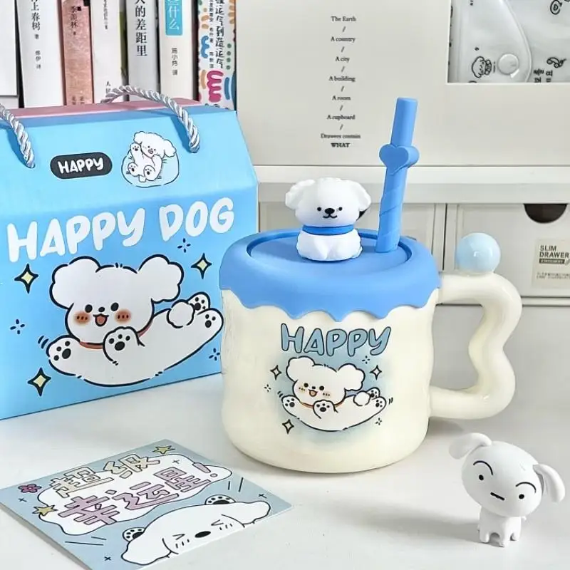 

Birthday Gift for Girls Ceramic Mugs Dog Mralc Cup Practical Companion Handmade Birthday Present for Best Friend