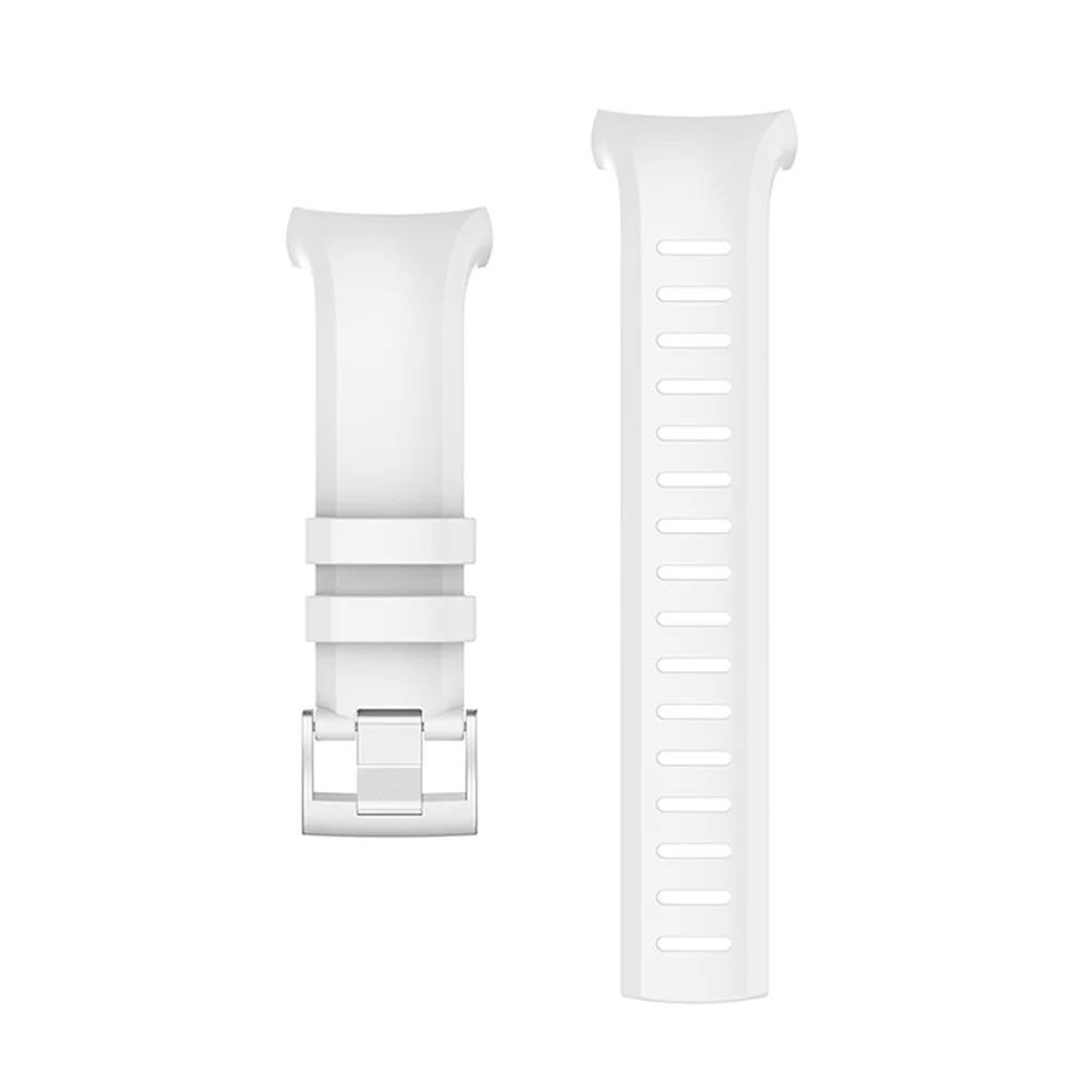 Delicate Silicone Steel Buckle Strap Compatible for SUUNTO D6 Dive D6i Watch White silicone watch band