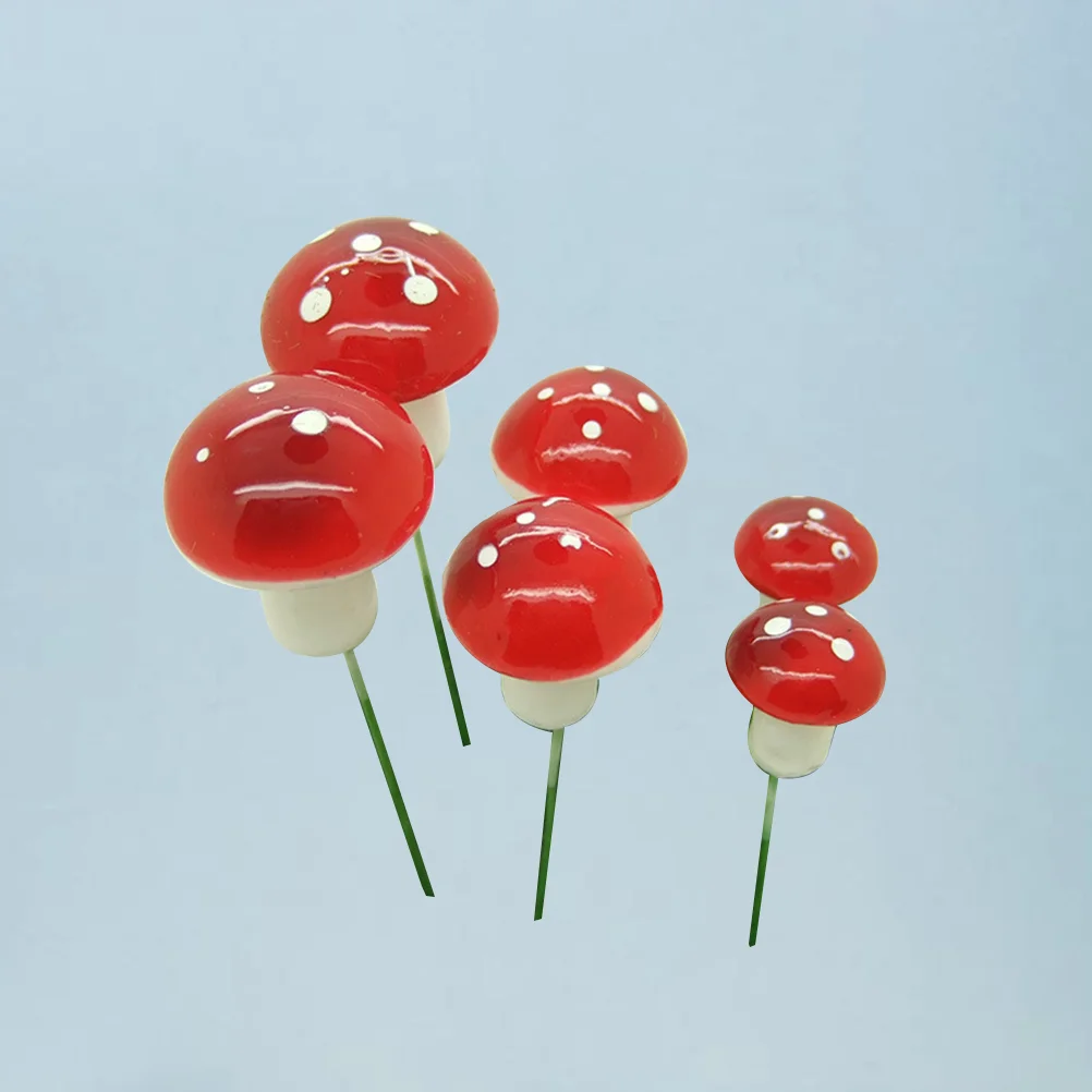 마이크로 풍경 장식, 분재 버섯 화분 장식, 다리미 와이어, 6 개