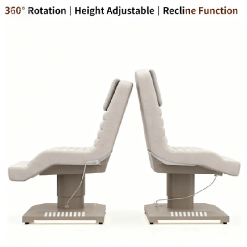 سرير سبا للوجه مع قاعدة LED، سرير تدليك ثلاثي المحركات، خيارات ألوان قابلة للتخصيص، مناسبة لمراكز التجميل الحديثة في عام 2026 #4