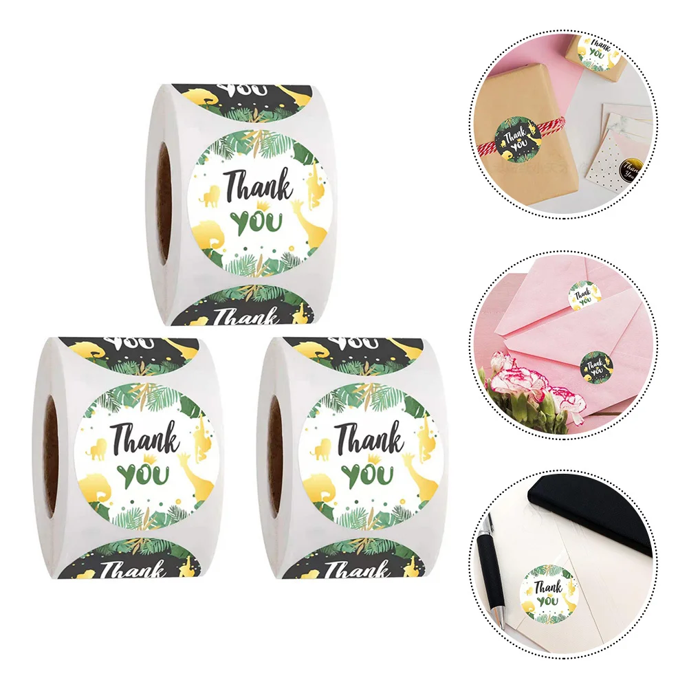 

1500Pcs Thank You Letter Stickers Self-Adhesive Envelope Sealing Labels Gift Adornments Packing Sealing Stickers for Party