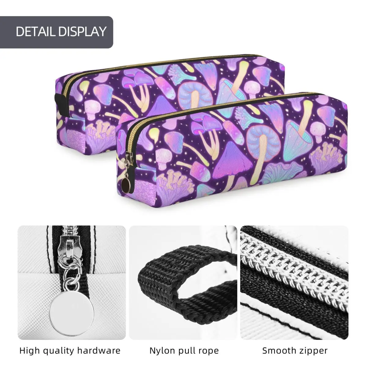 Psychedelic Mushroom Pencil Case Fun Pen Box Bags Kids Big Capacity School Supplies Cosmetic Pencil Pouch