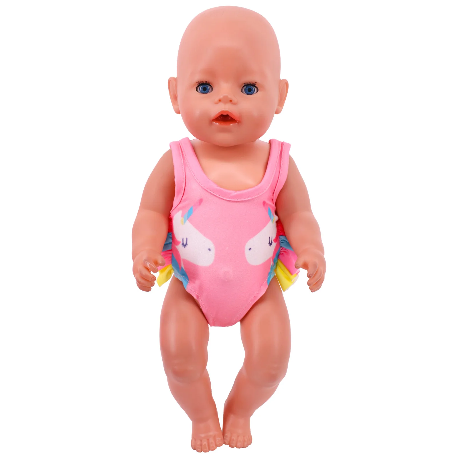 Summer Doll Clothes Handmade Swimsuit Flamingo Mermaid Pattern Fashion Accessories For 43 cm New Baby Born Boy & 18 Inch AG Doll