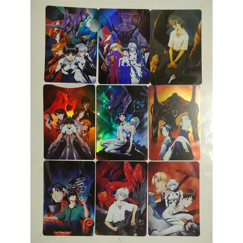 ของเล่นชิ้น/เซ็ต9ชิ้นจากนีออนเจนเนซิส Evangelion evacard Ikari shinji Ayanami Rei การ์ดสะสมโฮมเมดของขวัญคริสต์มาสวันเกิด