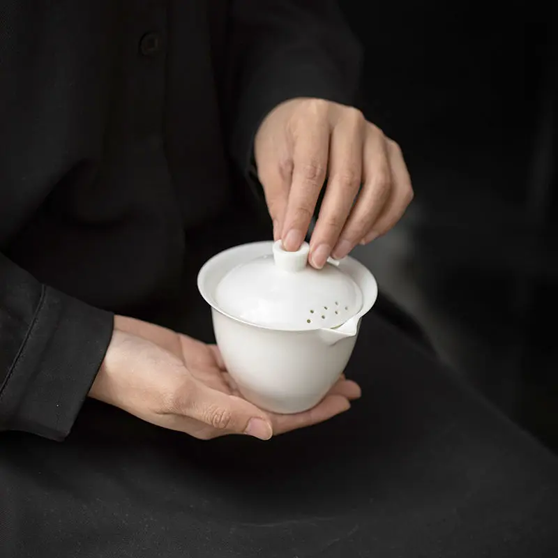 

Dehua White Porcelain Set - Raw Mineral Sheep Fat Jade Kung Fu