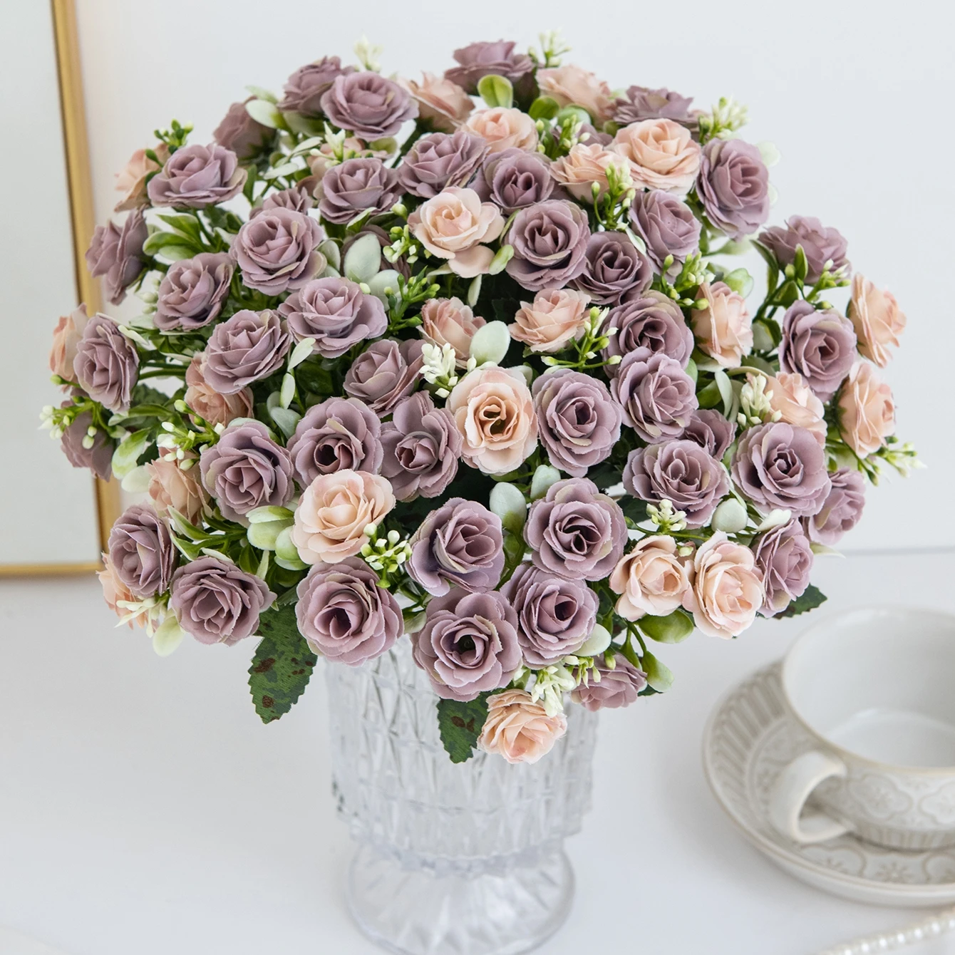 Ramo de Rosas Artificiales de Seda para Novia, Decoración para Bodas, Festivales, Hogar, Oficina, Jardín, Patio, Guirnalda, Manualidades, Regalos