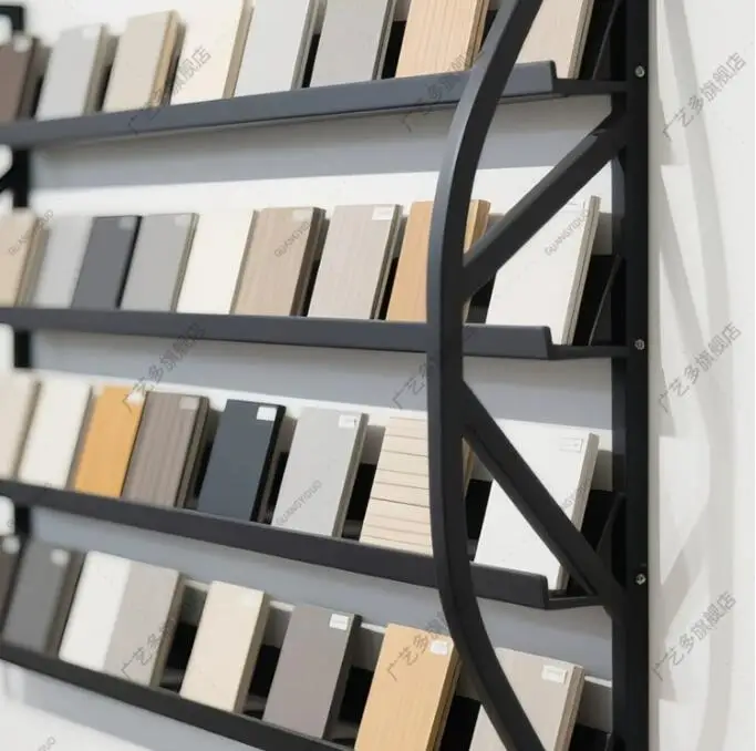 Wall-mounted Building Material Sample Color Board Display Cabinet Door Panel Frame Stone Small Sample Display Rack