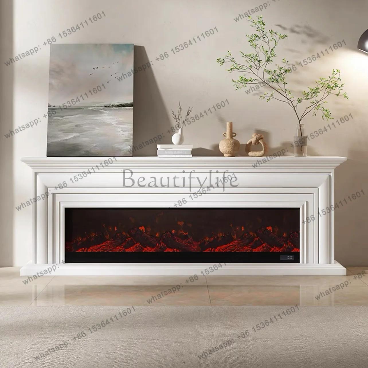 1.8/2/2.2 meters French fireplace TV cabinet, American fireplace simulation fire electronic fireplace core household