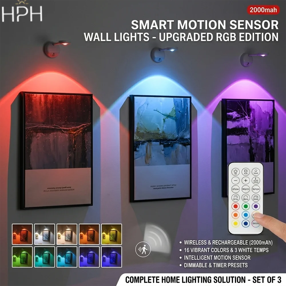 Photography Lighting Wall - HPH RGB LED Wall Lamp Set