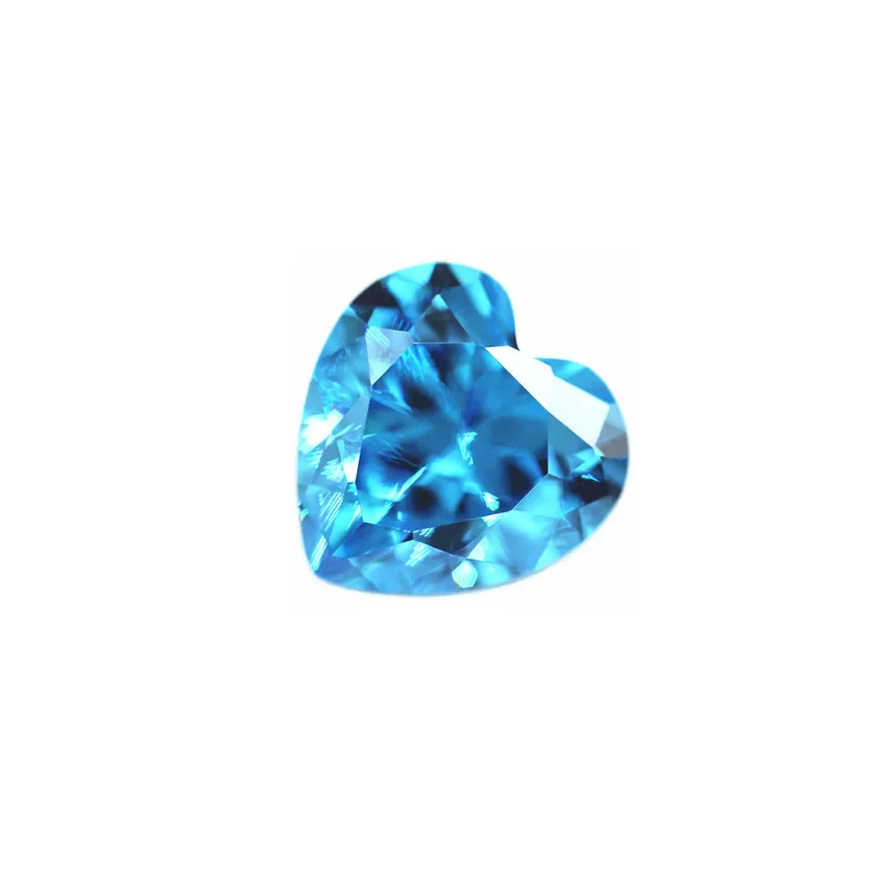 Heart Shape Faceted Aquamarine Loose Gem Multiple Sizes to Choose For Jewelry Making