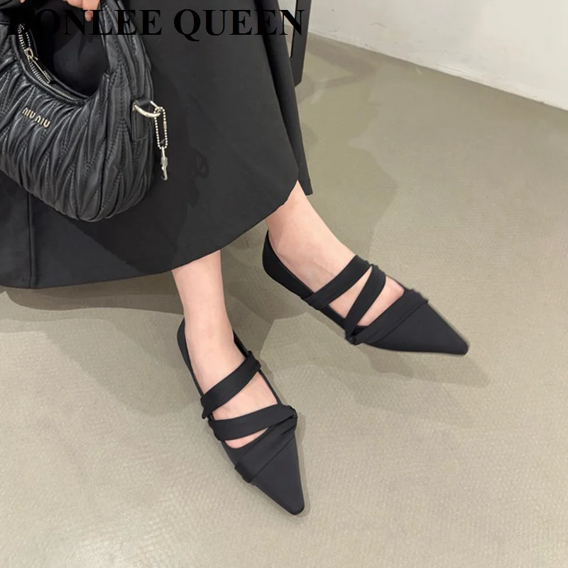 2023 New Autumn Shoes Women Flats Ballet Flat Heel Mary Jane Shoes Pointed Toe Shallow Slip On Ballerinas Casual Moccasins Mujer