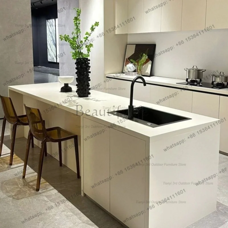 Best Sellers Nordic Creative Kitchen Islands Modern Design Multifunctional Sintered Stone Countertop With Sink Bar Home Furnitur
