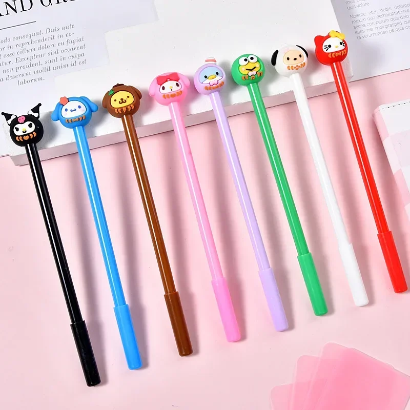 Sanrio 48pcs kawaii gel pen cartoon Kuromi Hello Kitty cinnamoroll 0.5 black signature pen school office pen cute kids gift pen