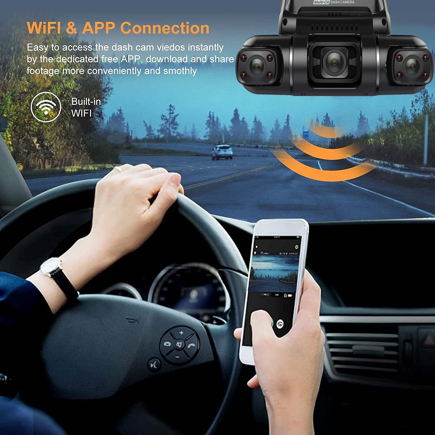 4 canais Full HD 4*1080P Carro DVR WiFi Dash Camera 8 Luzes IR Carro Van Táxi Condução Gravador de Vídeo 170 °   Armazenamento de 256G para estacionamento 24H