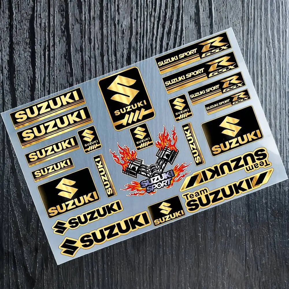

Светоотражающие наклейки для мотоциклов SUZUKI, водонепроницаемые наклейки для шлема, скутера, топливного бака, ящика для инструментов, гоночные наклейки
