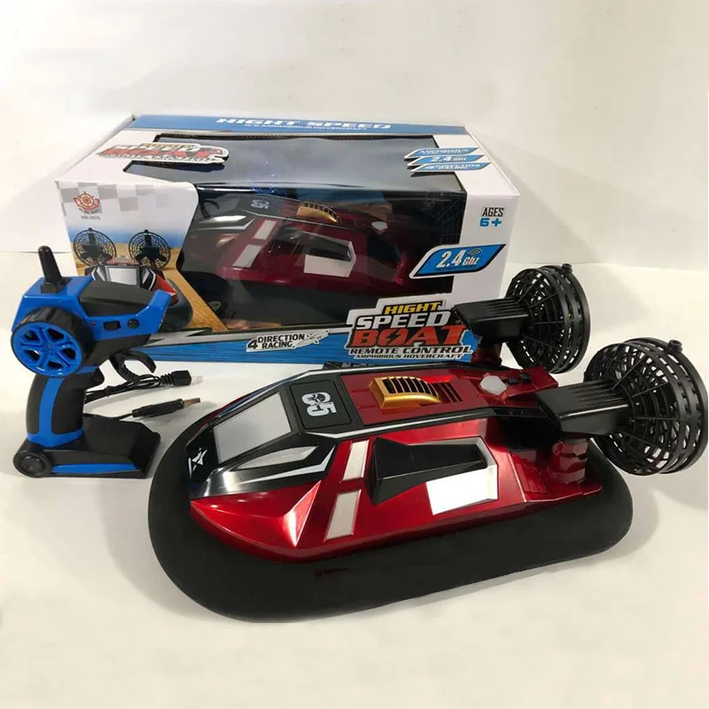 새로운 수륙 양용 호버크래프트 원격 제어 보트 고속 전함 시뮬레이션 전기 장난감 방수 어린이 선물