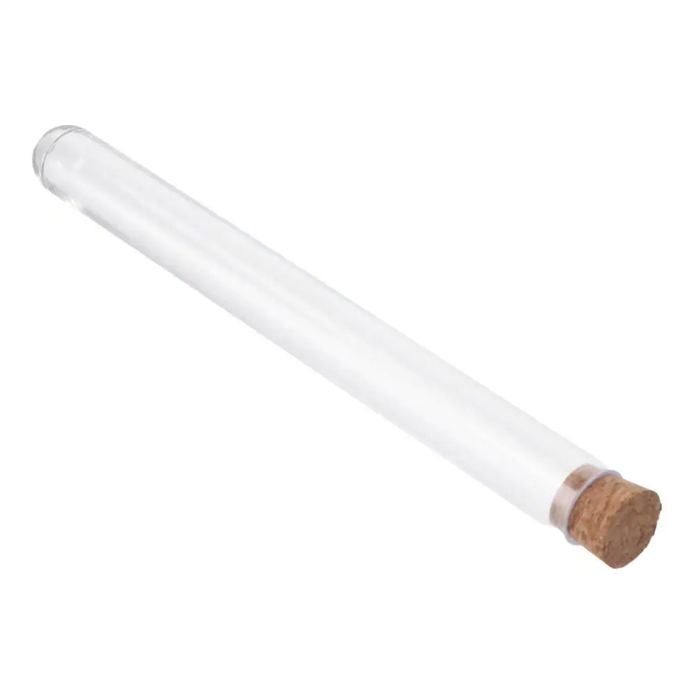 1/10 Pcs Plastic  Easy to us with Cork Stoppers Plastic Test Tubes Round Base Container for Scientific Experiments Storage