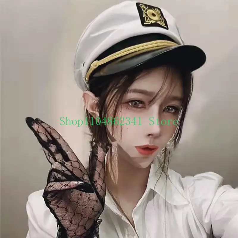 

652F Sailors Hat with Veil Costume Accessory for Bridal Party Supplies