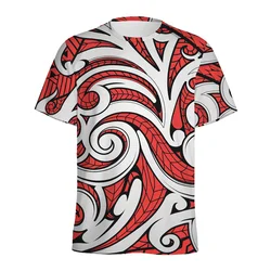 Maglietta stampata in 3D tribale Maori per uomo maglietta a maniche corte con scollo tondo modello tatuaggio polinesiano maglietta oversize Street