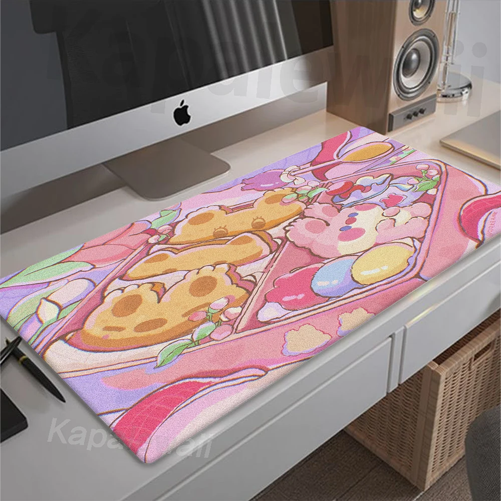 Gamer Anime Kawaii Cute Mousepad Large Gaming Mouse Pad Computer Speed Keyboard Pad blocco bordo Mouse Mat Cartoon Desk Mat