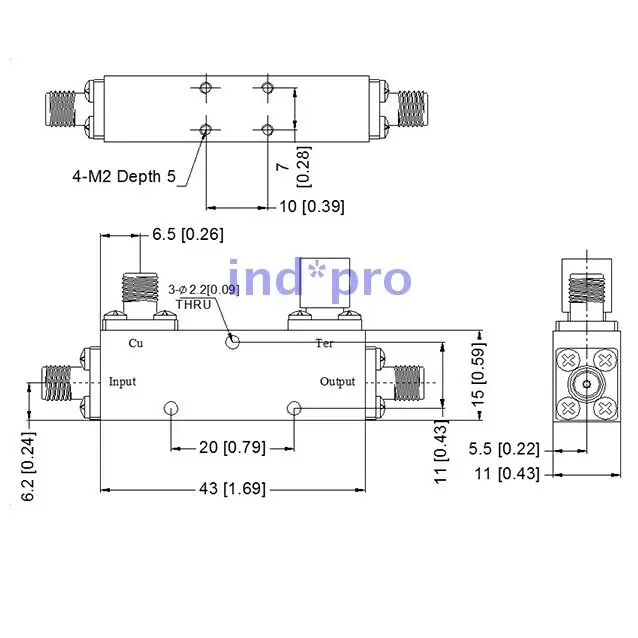 DC-2/8-10S 2-8GHz 10dB 50W SMA RF coaxial directional coupler