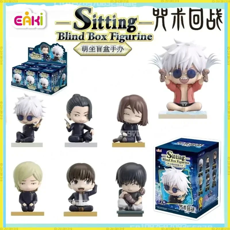 EAKI Original Jujutsu Kaisen Sitzende Blindbox PVC Anime Actionfigur Gojo Satoru Geto Suguru Fushiguro Toji Spielzeug Geschenk Auf Lager