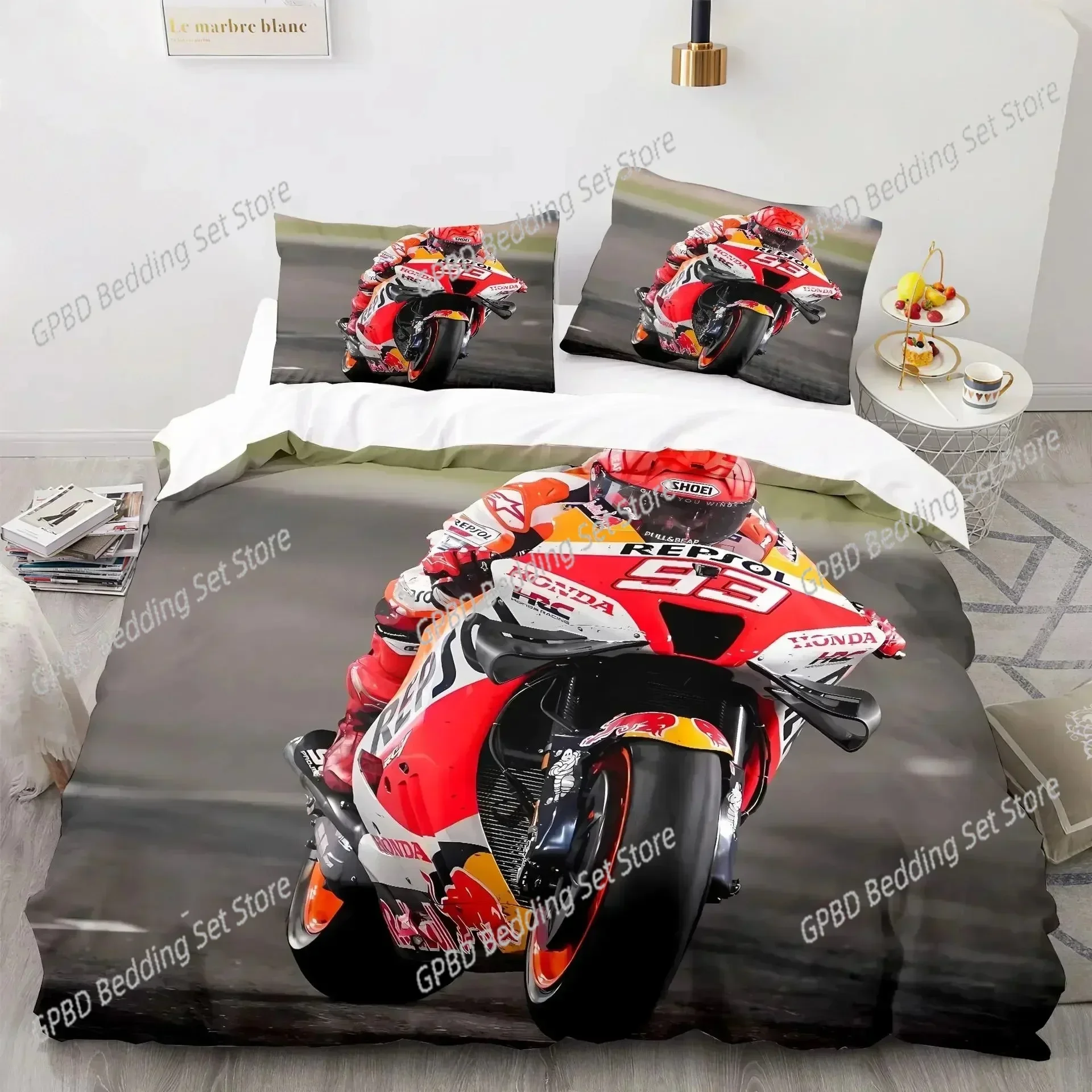 Luxury  New  3D Print Marc Marquez 93 Bedding Set Luxury Duvet Cover Pillowcases New Twin Full Queen King Bed Linen