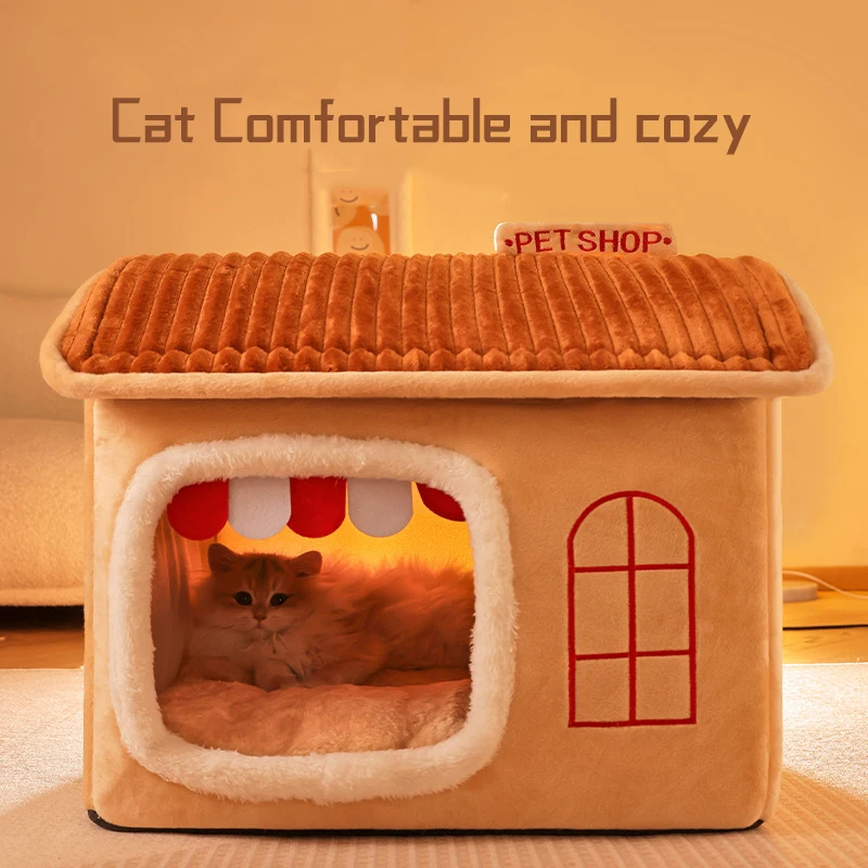 Cat bed, cat house, cat villa, detachable and washable convenience store shaped dog bed,suitable for all seasons Pet Products