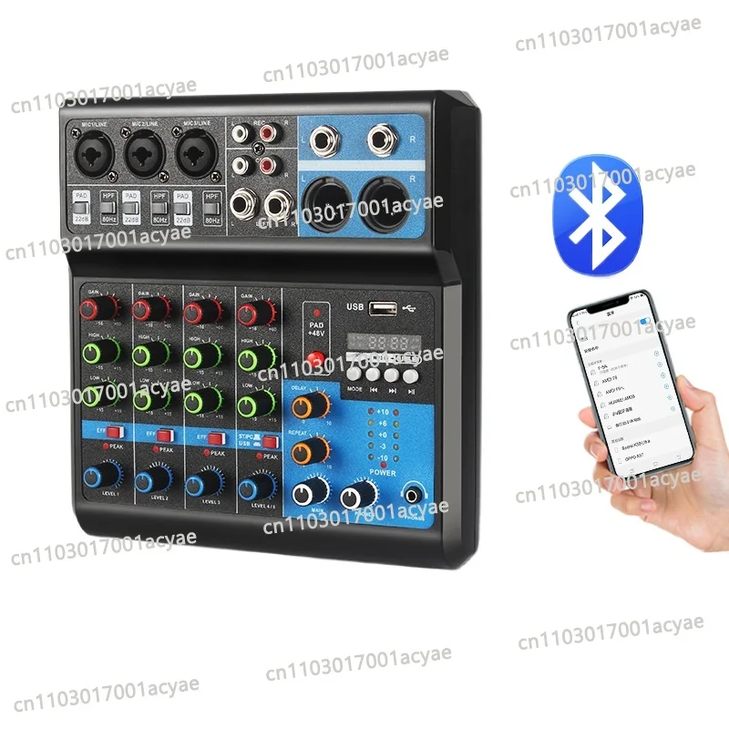 Live home stage Bluetooth USB mixer, mixer 5-way computer recording free drive sound card