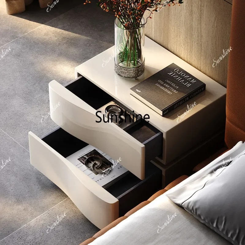 

Simple modern bedside table, bedroom bedside table Italian light luxury bedside tableTJ