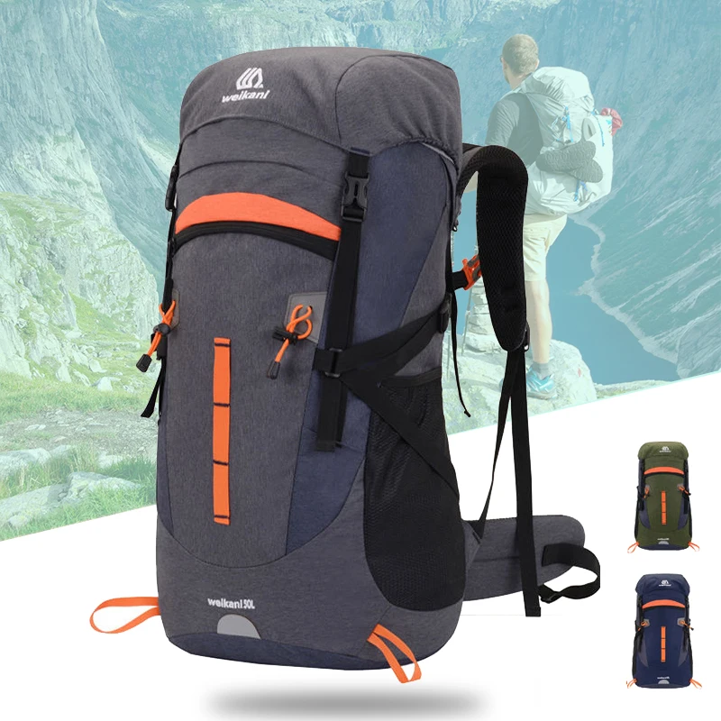 

50L Outdoor Backpack Camping Climbing Bag Water Repellent Mountaineering Hiking Backpacks Molle Sport Bag Travel Rucksack