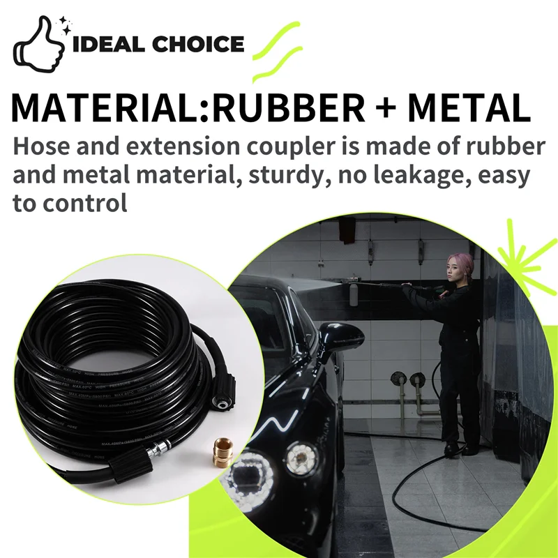B84B-Pressure Washer Hose Quick Connector Hose And Extension Coupler For Swimming Pools Siding Washing Cars Floors