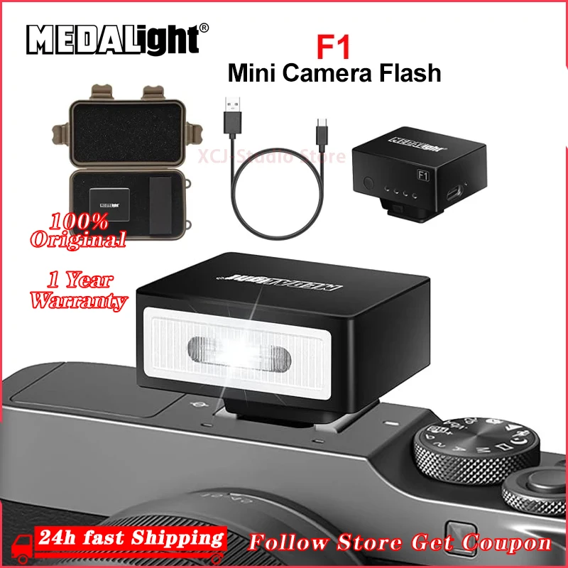 Medalight F1 Mini Rechargeable Camera Flash Light Speedlite for Fuji/Sony/Nikon/Canon Digital Film DSLR Cameras