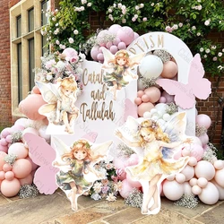 Fairy Theme Party Props Fairy Cutouts Girl Birthday Party Backdrop Decor Baby Shower 2nd Birthday Decorations Foam Board Cutout