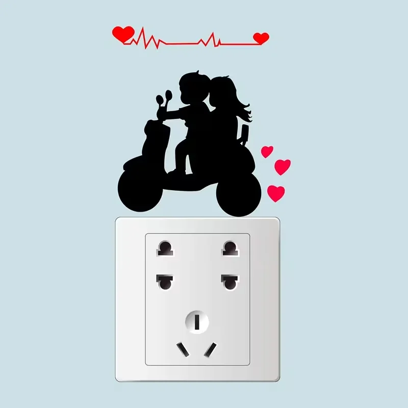 1 piece, cartoon switch sticker couple proposal suitable for decoration on switches
