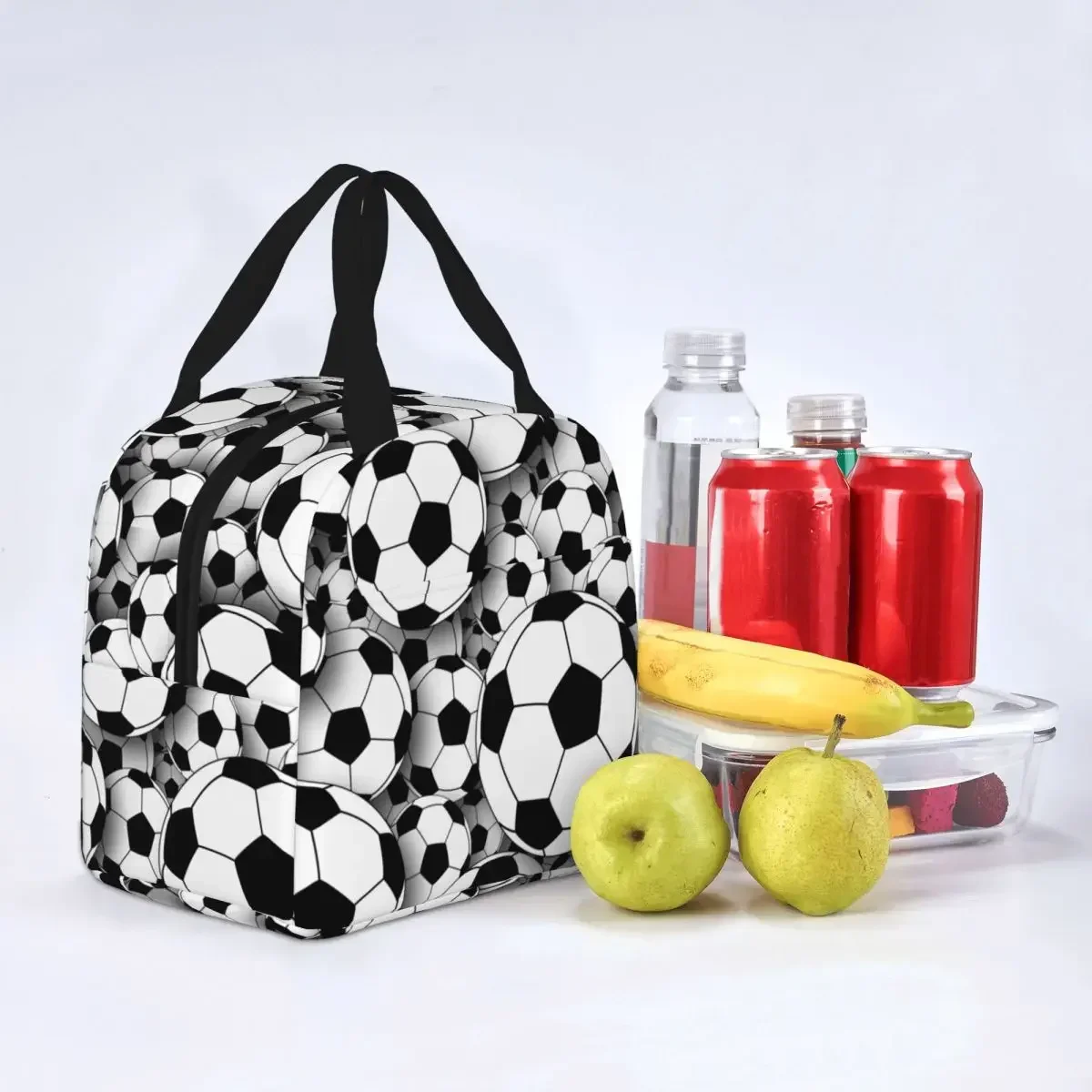 Bolsa de almuerzo con aislamiento de fútbol, pelotas de fútbol de alta capacidad, bolsa térmica reutilizable deportiva, fiambrera, bolsa de comida para Picnic universitario