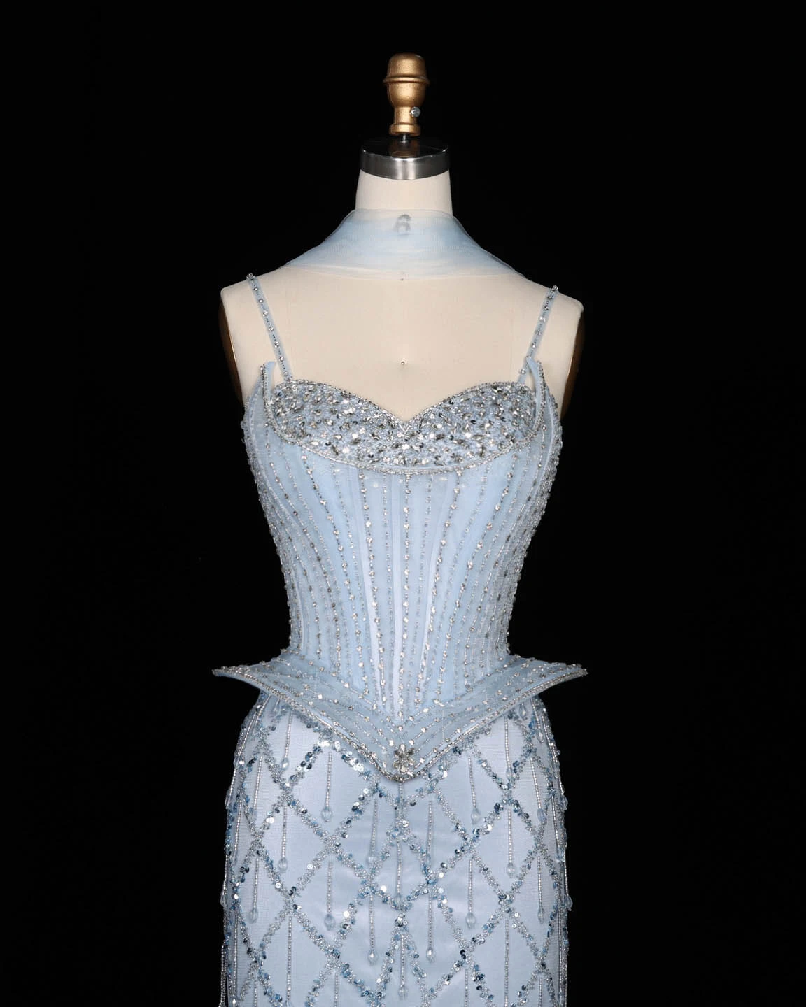 Sharon Said Abendkleid Luxuriöses Meerjungfrauenkleid mit Herzausschnitt, Tüll, Kristallkorsett, Dubai, formelle Party, Hochzeitsgast, Kleider SS118, Maßanfertigung – Detail 7