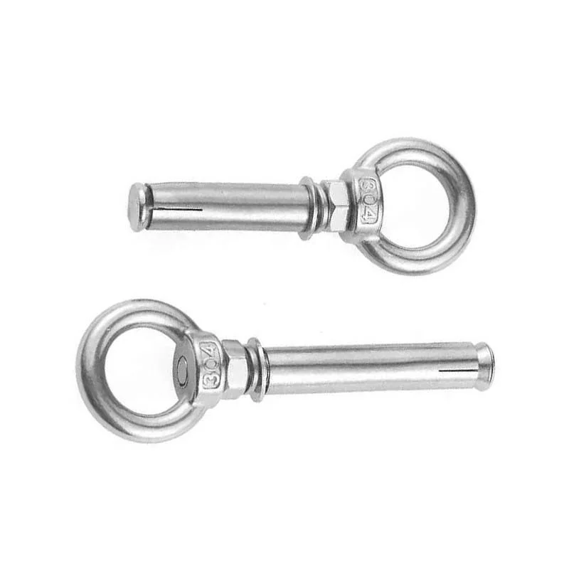 304 aço inoxidável redondo anel de elevação parafuso de expansão instalação artefato gancho longo anel universal parafusos de expansão m6 ~ m16