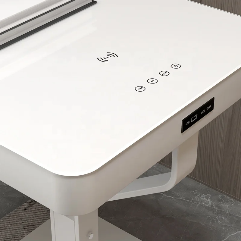 Smart Coffee Table Music Player Small Metal Side Tables with Speaker and USB Wireless Charging for Mobile Phone