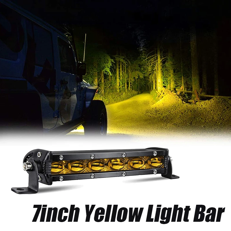 7 "سوبر مشرق مصباح ليد بار الطرق الوعرة 12 فولت 24 فولت الأضواء بارا LED ضوء العمل لشاحنة لادا 4x4 SUV ATV سيارة القيادة الضباب الخفيف