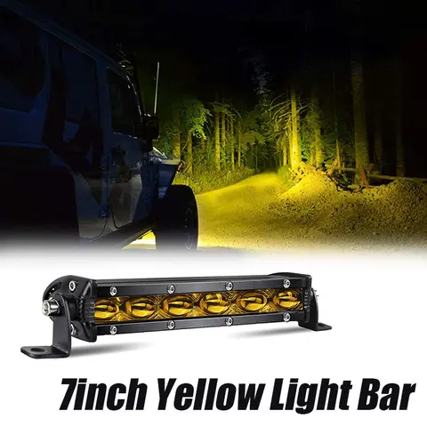 Barra de luz LED superbrillante de 7 ", foco todoterreno de 12V y 24V, Luz de trabajo LED Barra para camión Lada 4x4 SUV ATV, luz antiniebla para conducción de automóviles