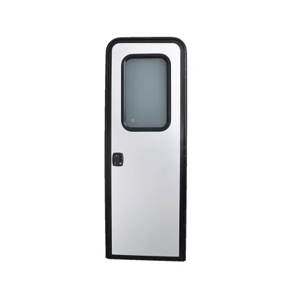 Christmas Discount Aluminum Frame Single-point Lock Caravan Door With Insect Screen Door
