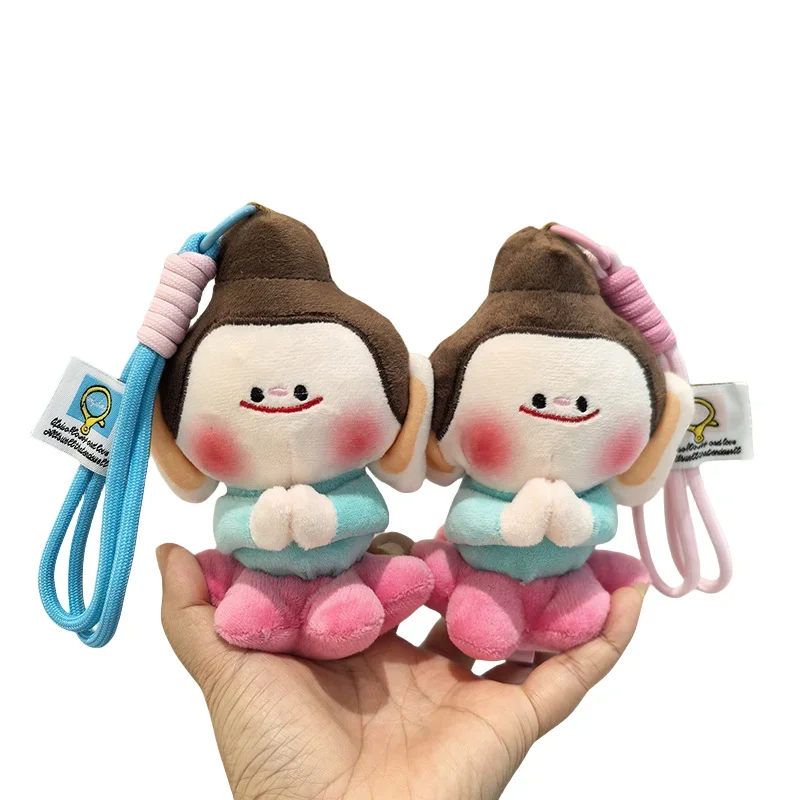 new Grottoes Buddha Companion Lotus Flower Buddha Surrounding Cultural Creative Souvenirs Keychain Doll Plush Pendant Doll Cute