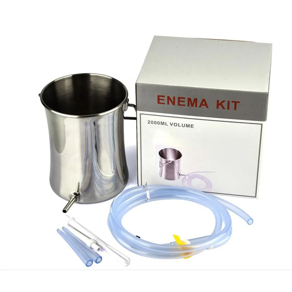 

MY-R141D Enema Bucket Set Colonic Irrigation Kit 2L Stainless Steel Enema Bucket