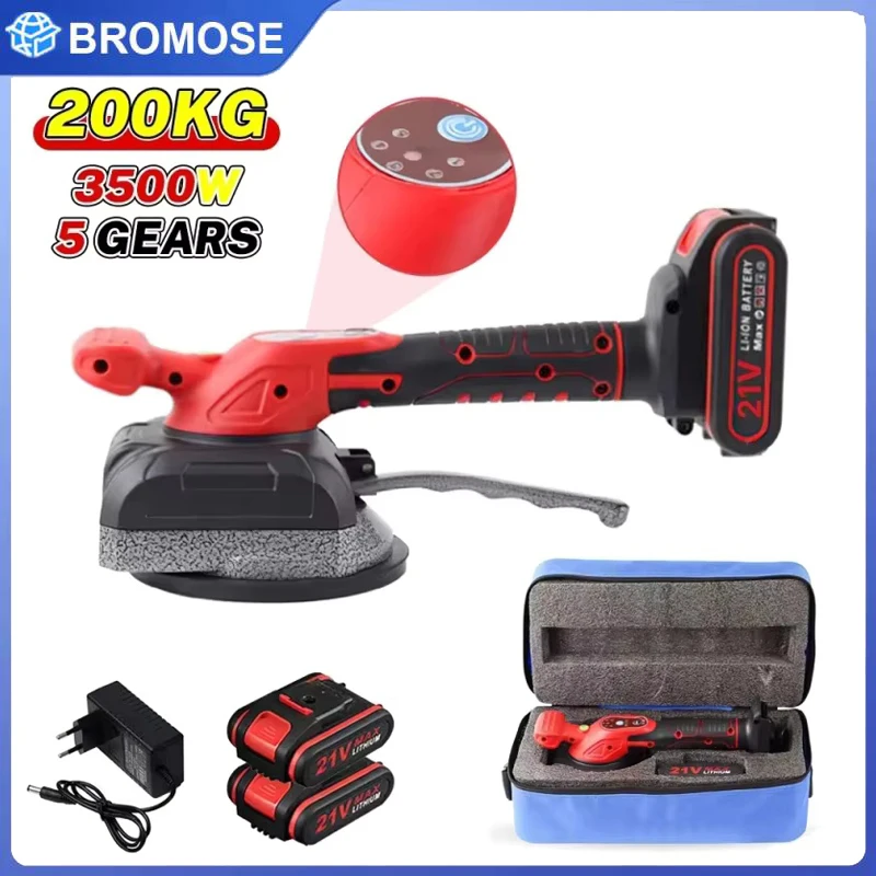 Machine de pose de carrelage sans fil 200KG, vibrateur de carrelage, 5 vitesses, outil de nivellement pour sol, ventouse agrandie, pour le pavage de carrelage