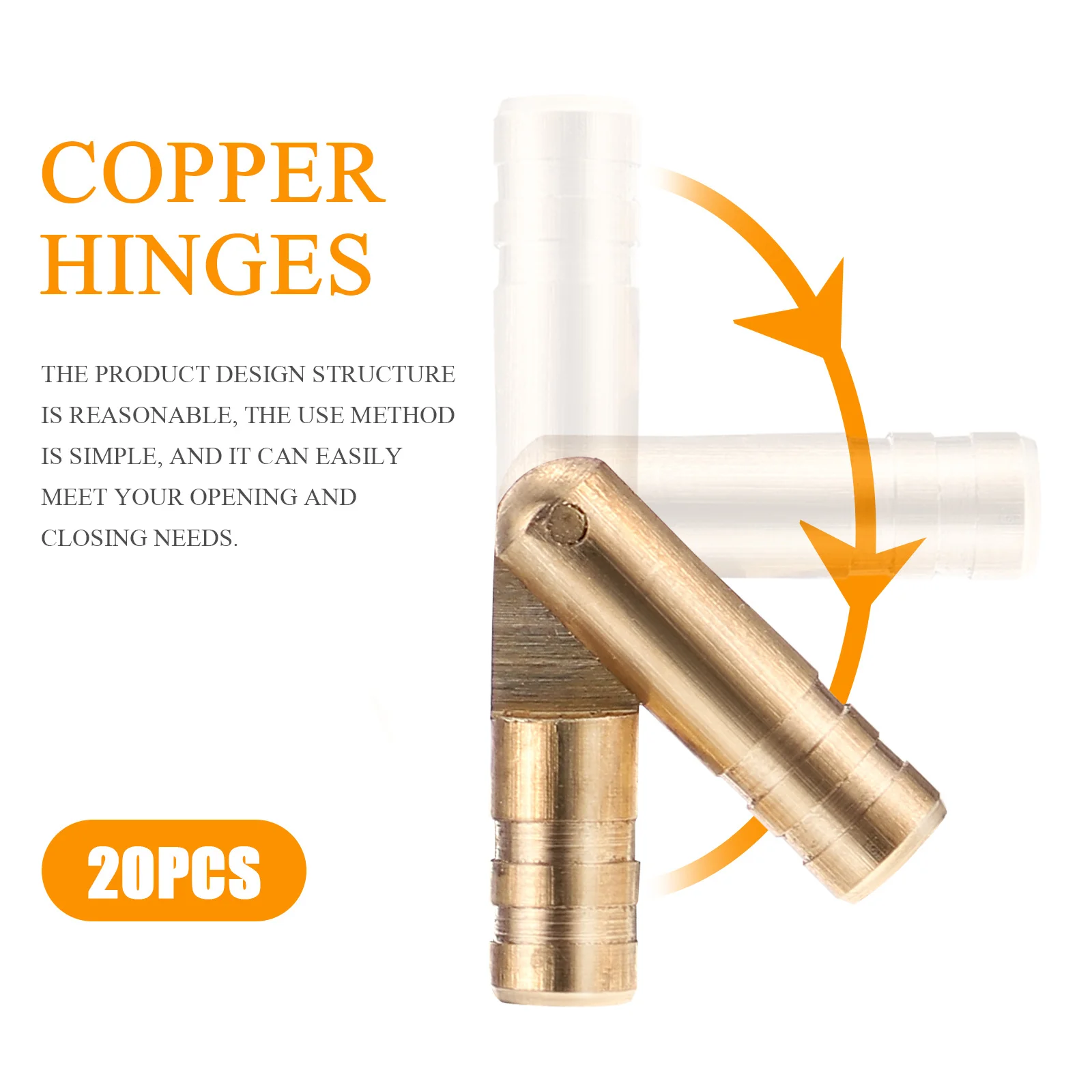 

20Pcs Box Hinges Copper Cylinder Style Strong Durability No Fade Ideal for Storage Case Support Hinge Application
