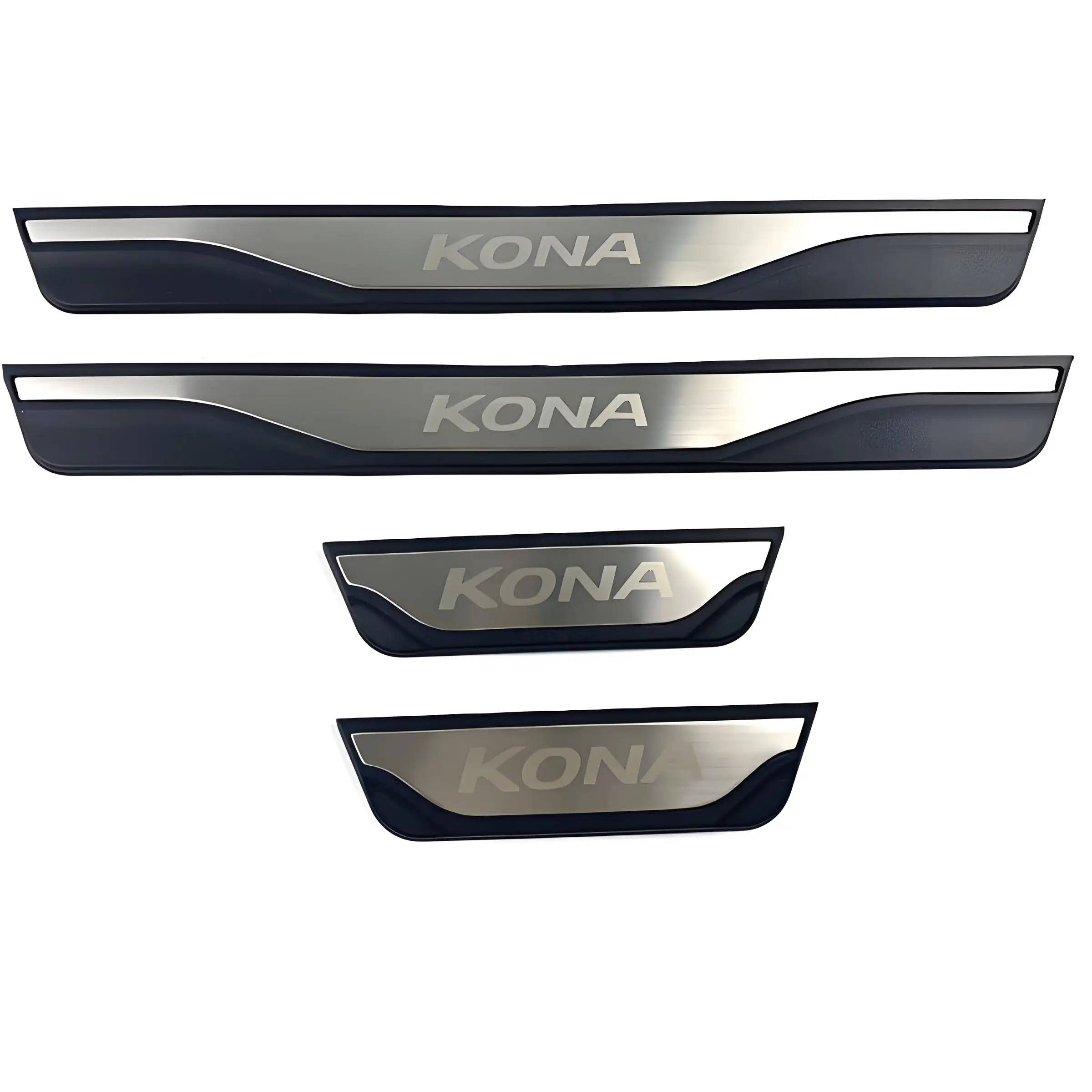 For Hyundai KONA OS 2021 2022 2023 2024 EV Door Sill Pedal Welcome Scuff Plate Decoration Cover Protection Car Accessories Trim