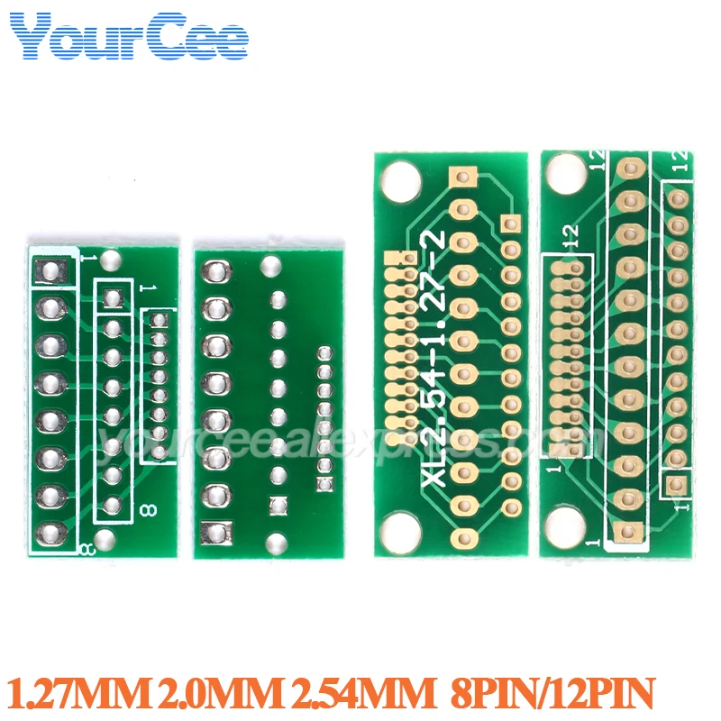 20pcs/2pcs 1.27MM 2.0MM 2.54MM 8Pin 12Pin 8P 12P Adapter Board Plate for Wireless Modules Three Rows of 24/36 Holes
