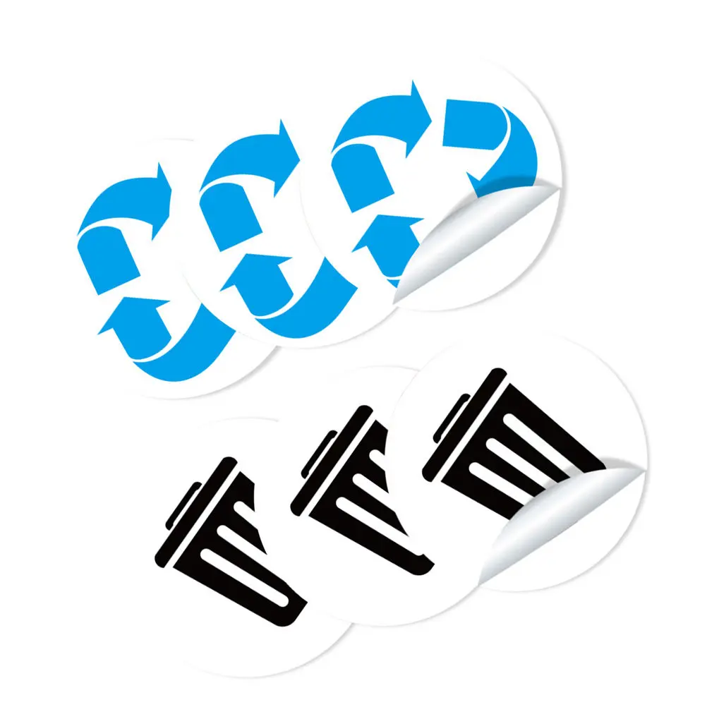 1Set Garbage Classification Stickers PVC Material Strong Wear Resistant Adhesive Trash Can Label Reminding Stickers for Waste